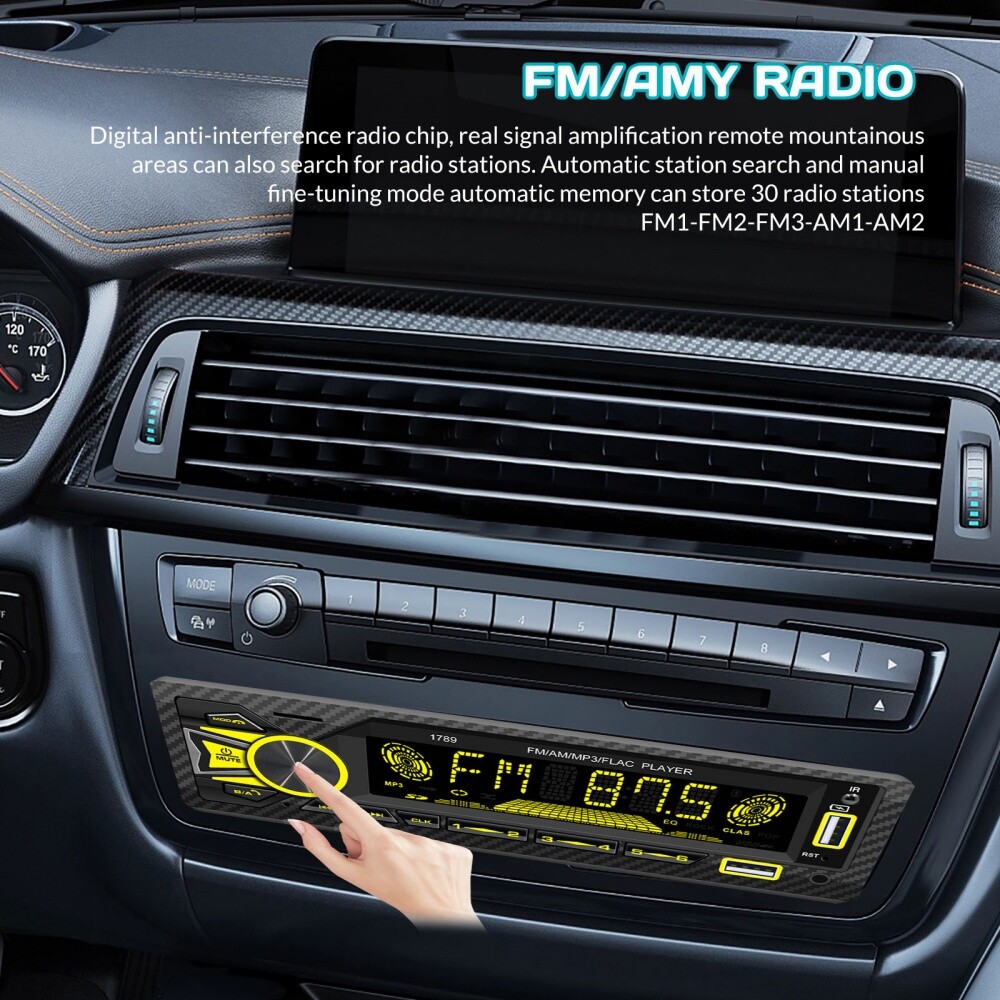 Single Din Car Stereo Bluetooth Hands Free Calling Car Audio Receivers US