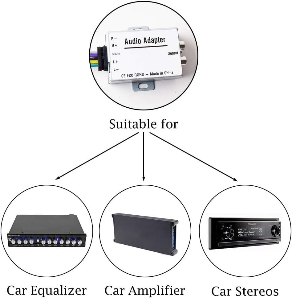 Durable 12V Car Hi-Low Signal Converter – Perfect for Amplifiers and Subwoofers
