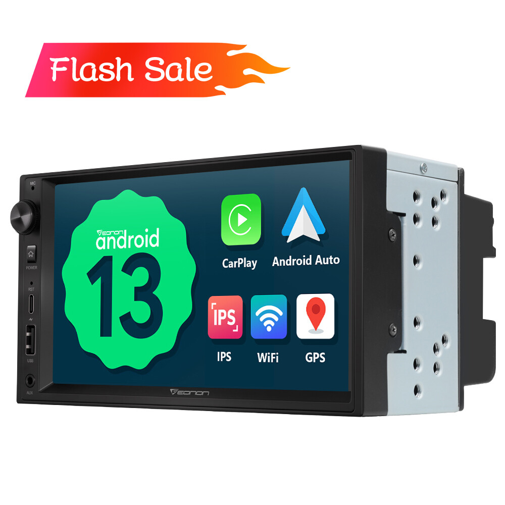 Eonon Car Stereo Double Din 7″ CarPlay Android Auto 13 GPS Bluetooth Radio 1080p