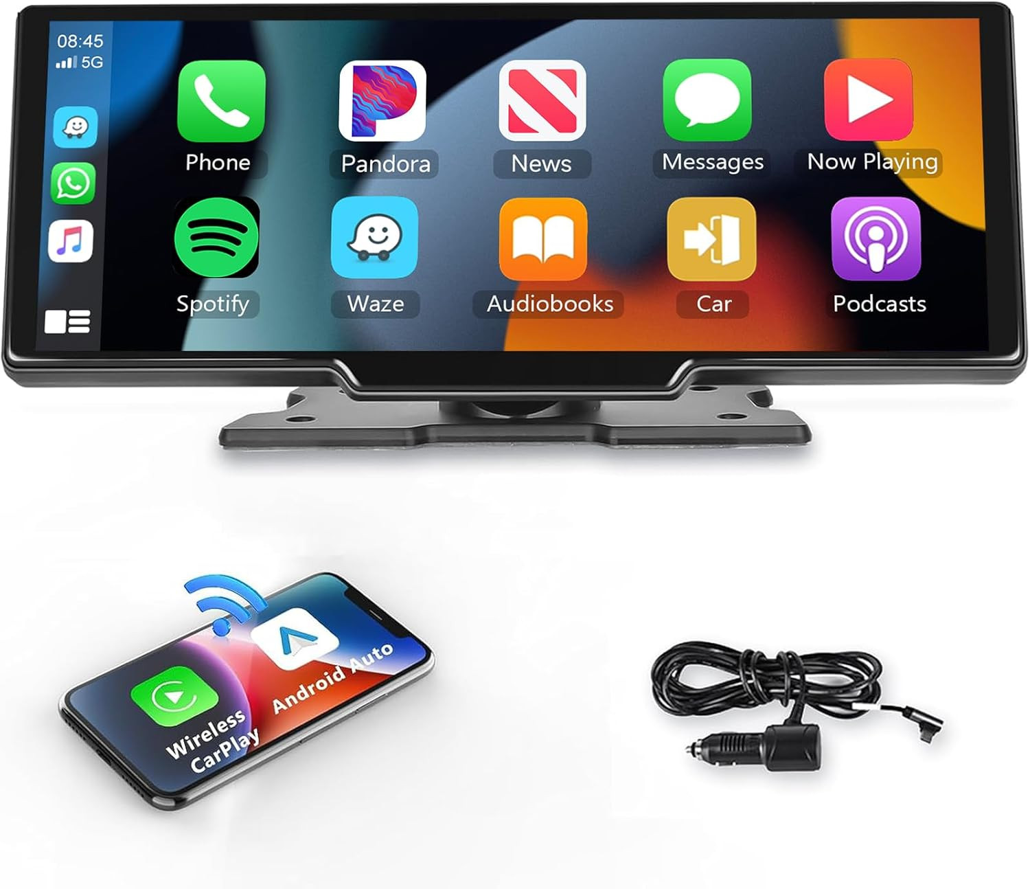 10.26″ Touchscreen Wireless Carplay Portable Car Stereo Android Auto, Car Play N