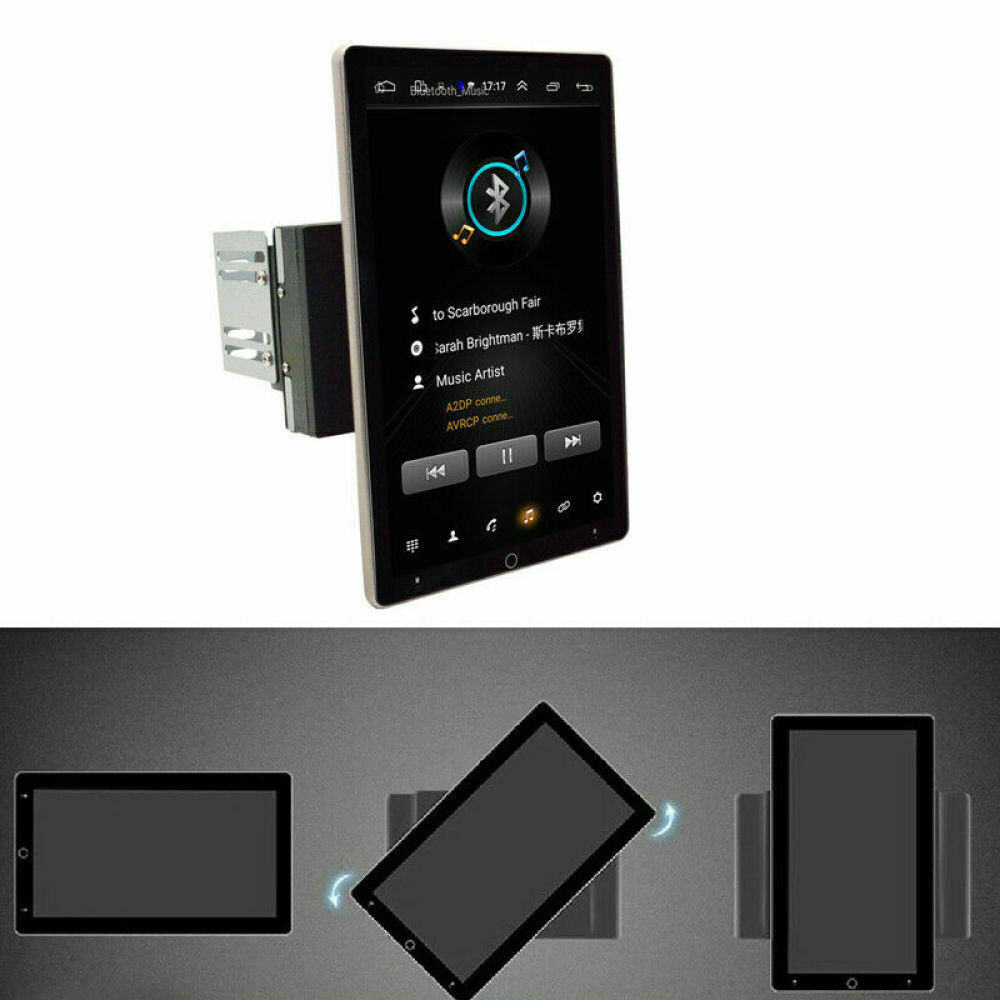 4+64GB Double 2DIN Rotatable 10” Android 13 Apple CarPlay Car Stereo Radio GPS