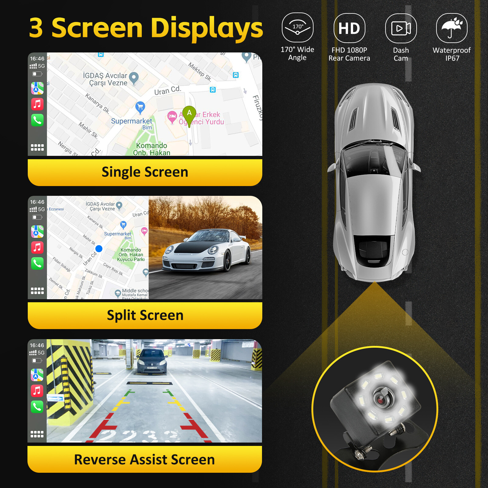 7″ Car Radio wireless Stereo Touch Screen Carplay Android For Honda Pilot 17-24