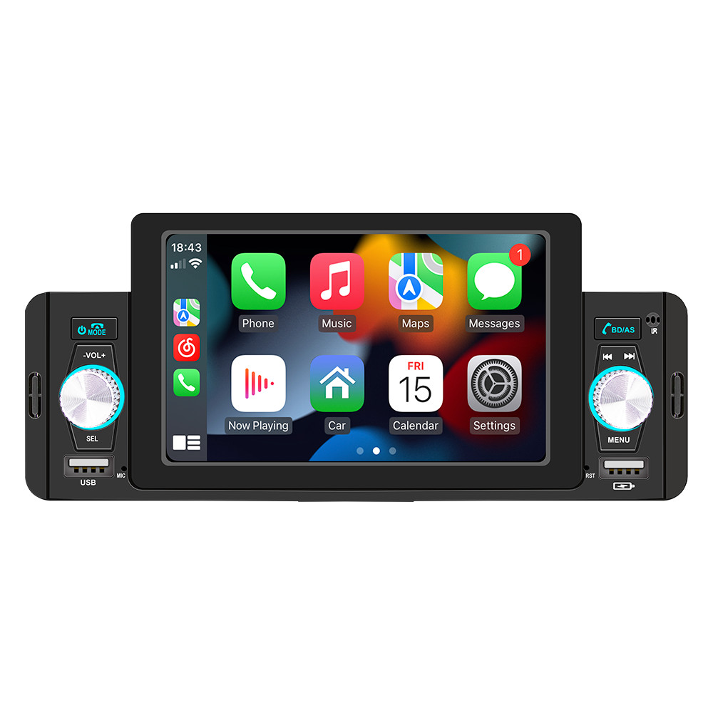 Car MP5 Player Single DIN Bluetooth FM USB Radio For Apple CarPlay Android Auto
