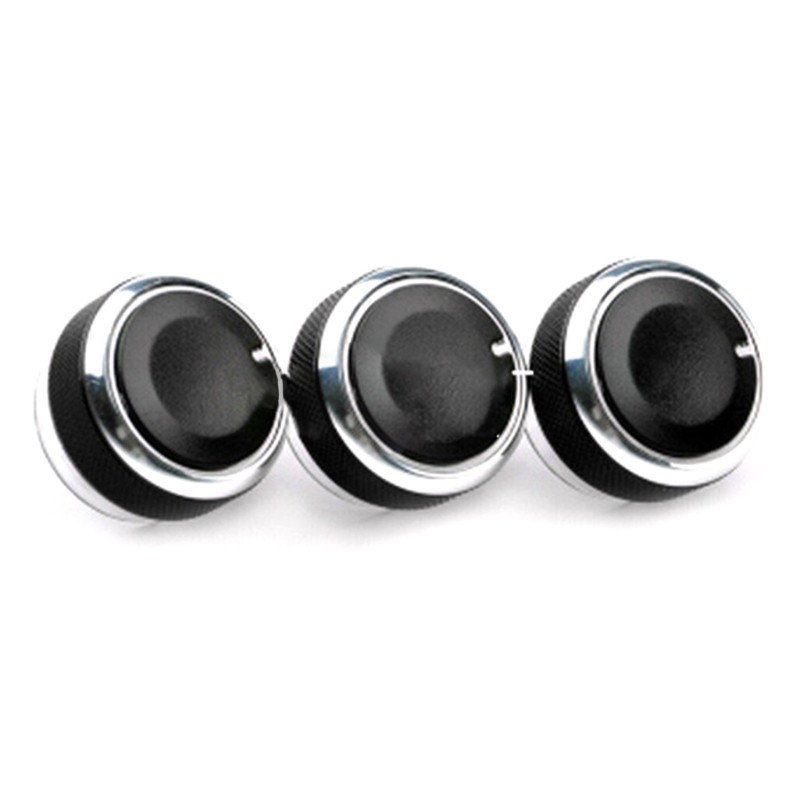 3pcs Air Conditioning Switch Knob Climate Control Button Aluminum For