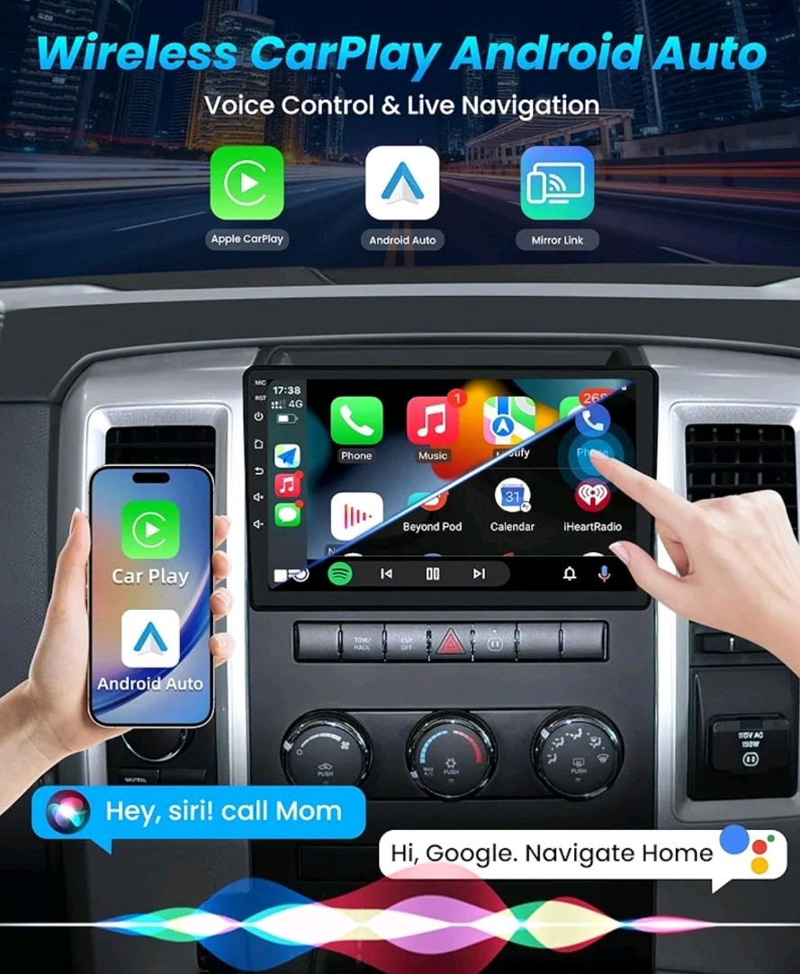 5G WiFi Car Radio for Dodge Ram 1500 2500 3500 2009-2012: 10 Inch 1280 Touch