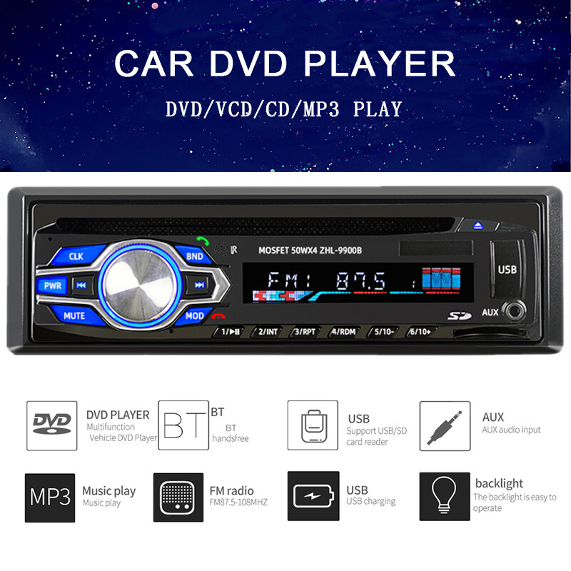 Compatible with DVD DIVX MPEG4 VCD CD Single 1 Din USB FM Bluetooth Car Radio