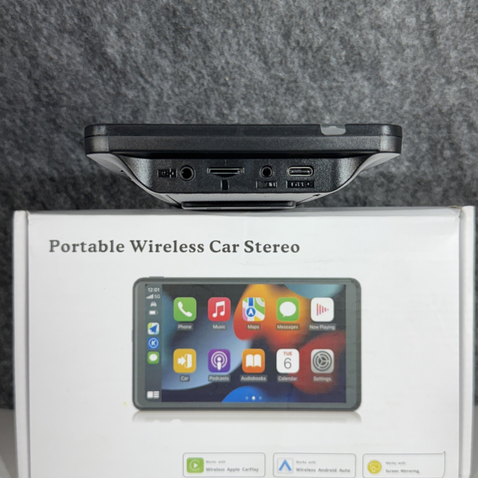Portable Wireless Car Stereo, 7″ Screen, UPGRADED + Apple Carplay, Android Auto