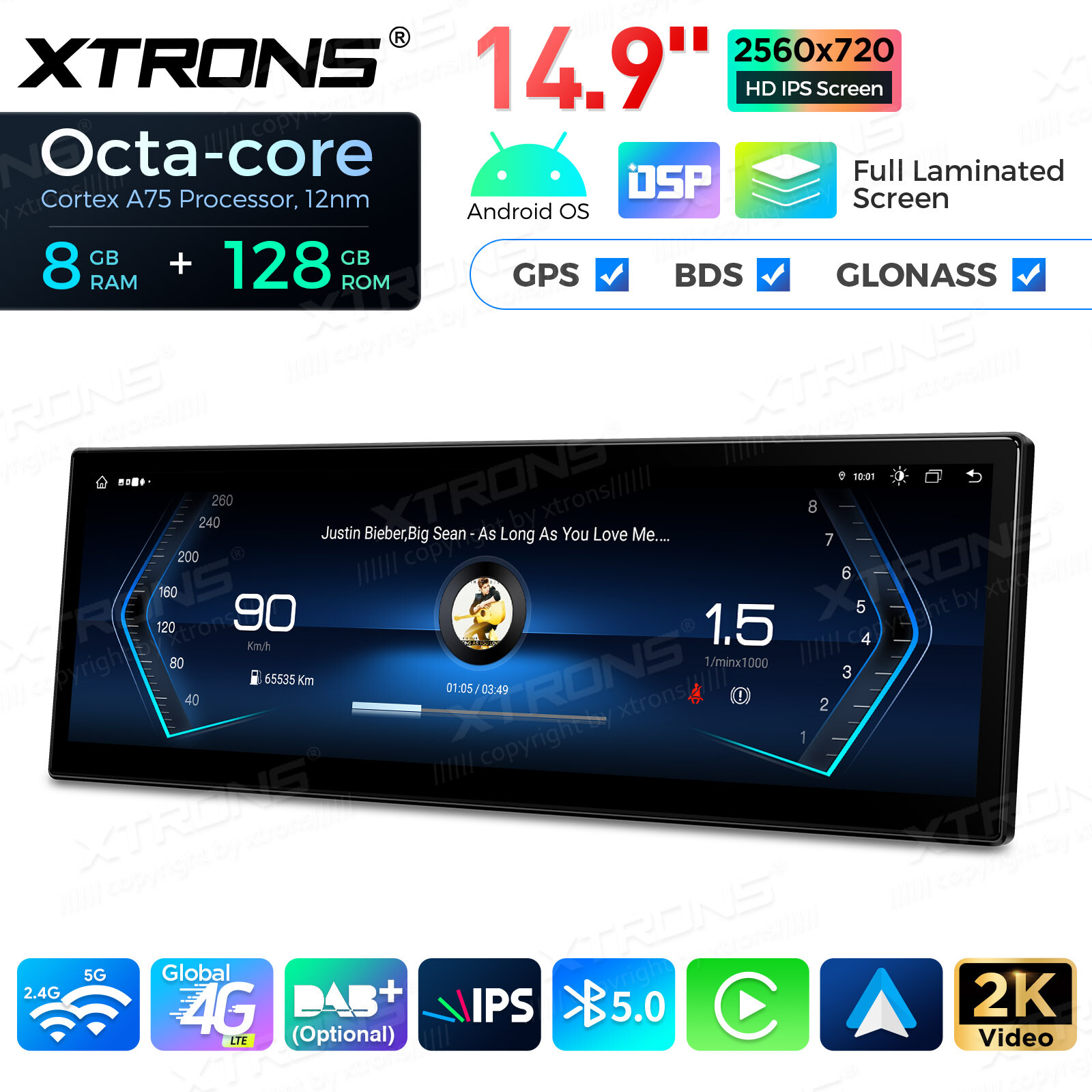 Android 14 System Upgrade 14.9″ for BMW E60 E61 5 Series CCC Radio Stereo 8+128G