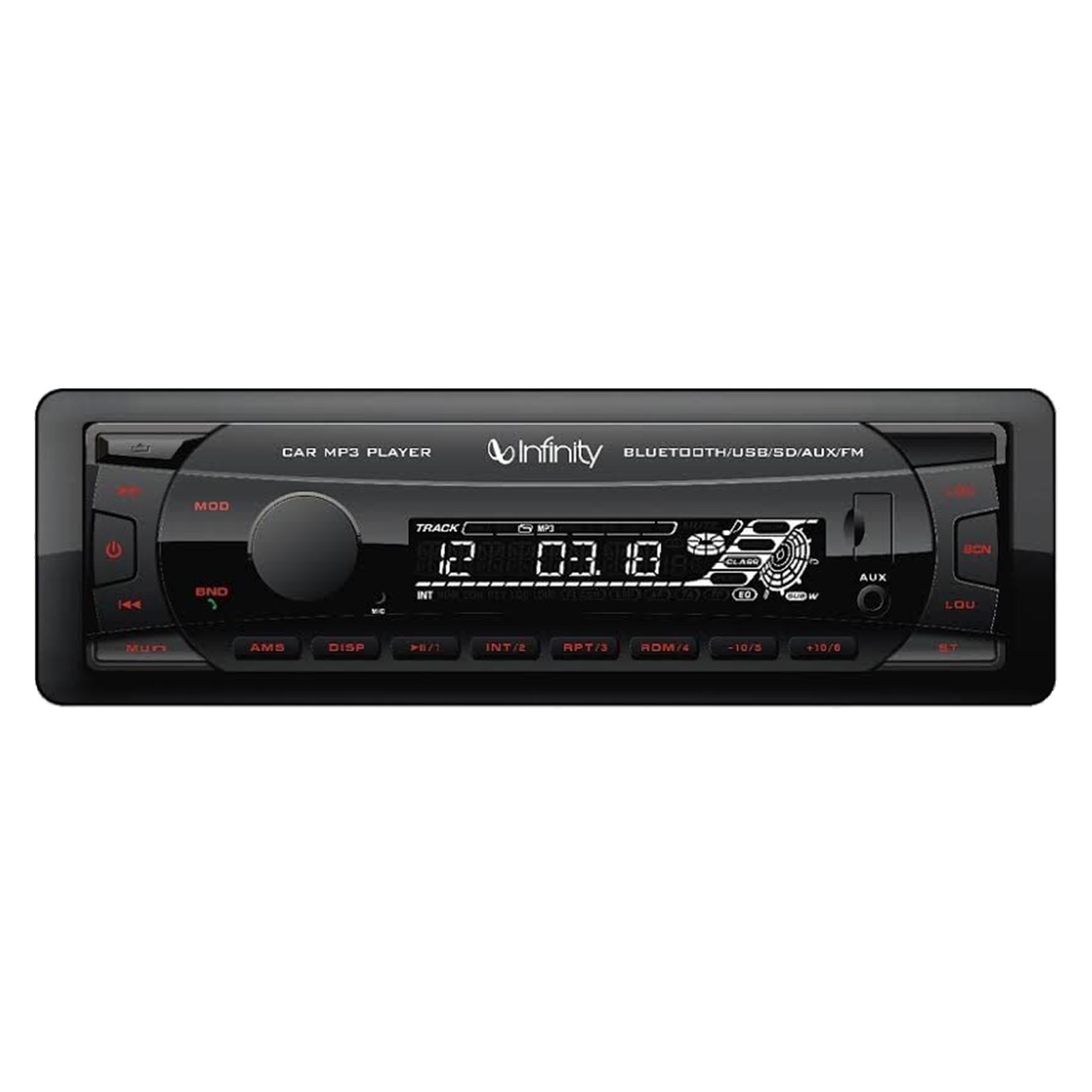 Infinity Single DIN Bluetooth MP3 Receiver, 2x 6.5″ 330W Speakers, Amp w/Kit
