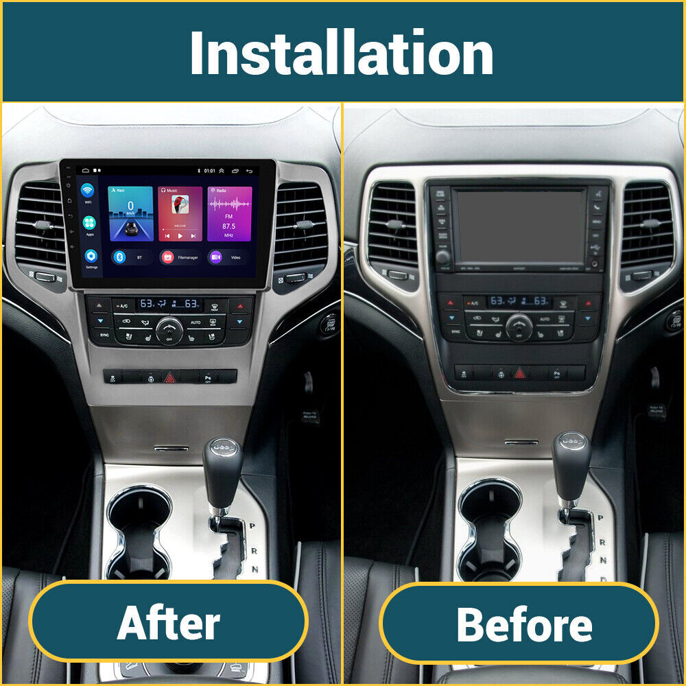 10.1” Car Stereo Radio GPS Android 13 Carplay for Jeep Grand Cherokee 2011-2013
