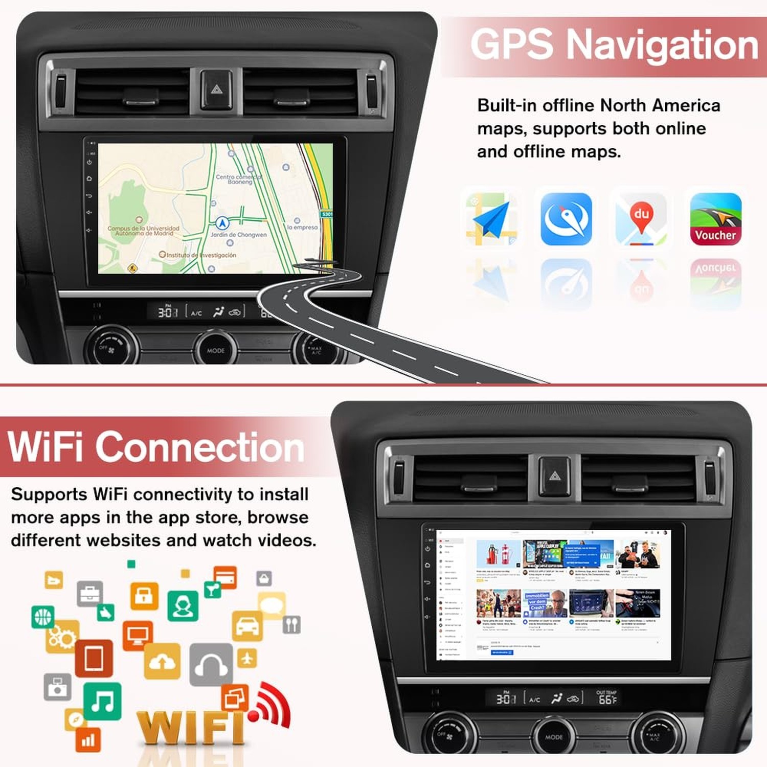 Android 13 Car Stereo for Subaru Outback Legacy 2015-2018 9-inch Touch Screen…