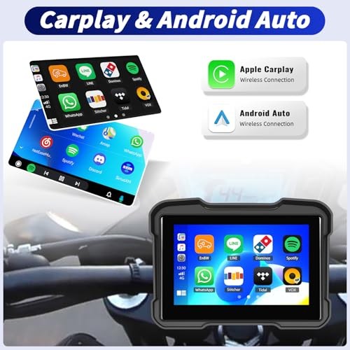 5 Inch IPS Waterproof Portable Motorcycle CarPlay Screen with Carplay