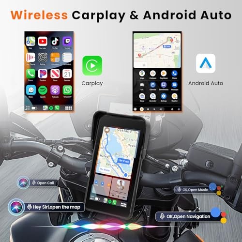 Motorcycle Carplay Screen 5 Inch GPS Navigation System with Wireless Carplay