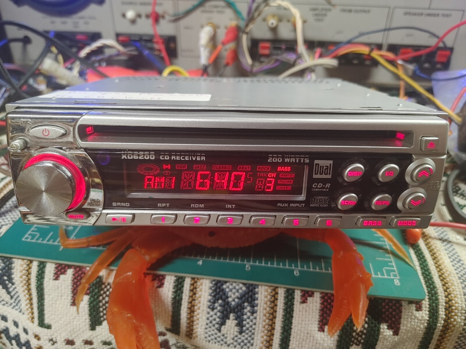 Dual Electronics XD6200 Car Stereo Faceplate Radio Audio Equalizer Deck CD AUX