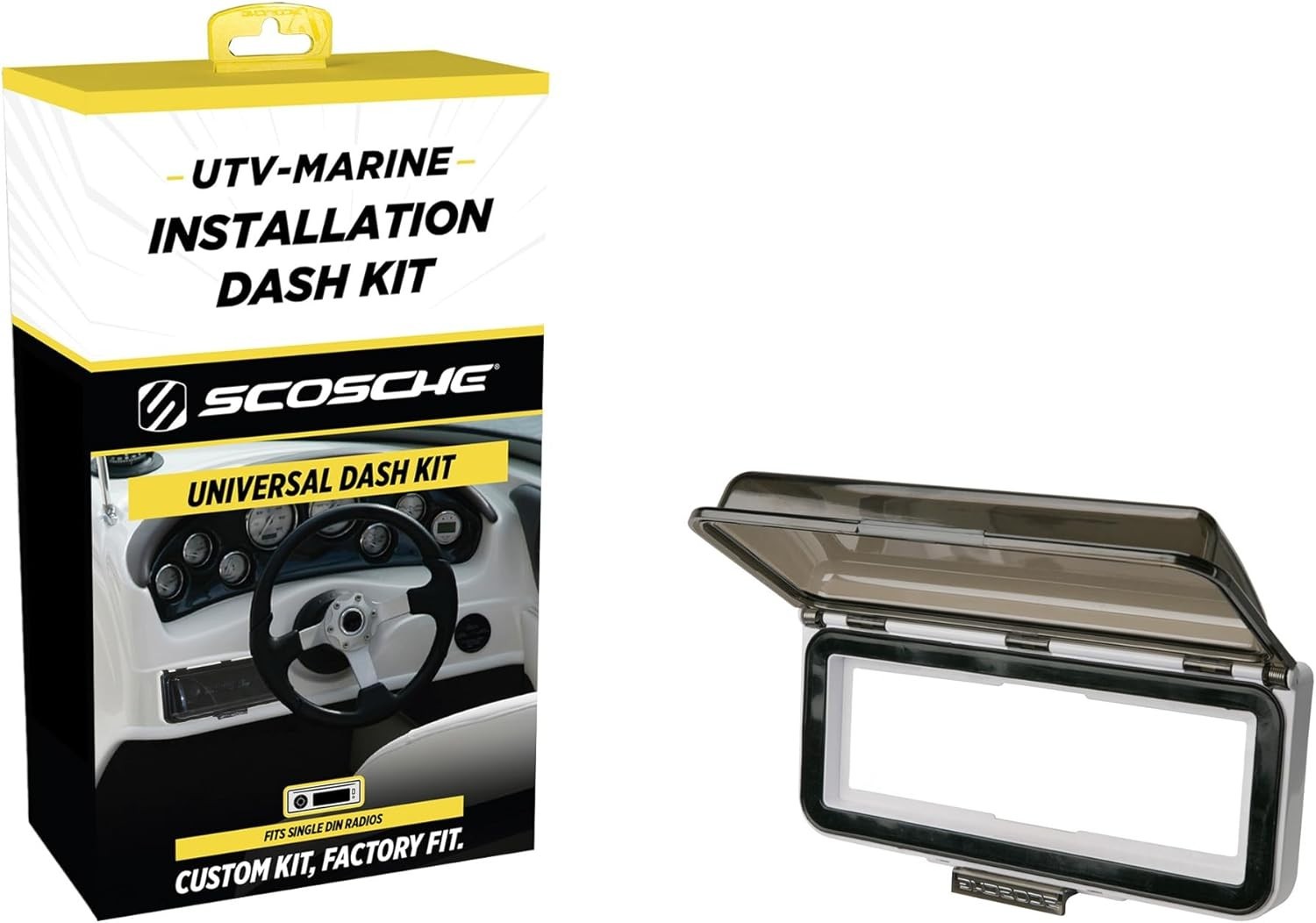 Scosche ACM3W Universal Marine Radio Cover – Water Resistant Boat Dash White