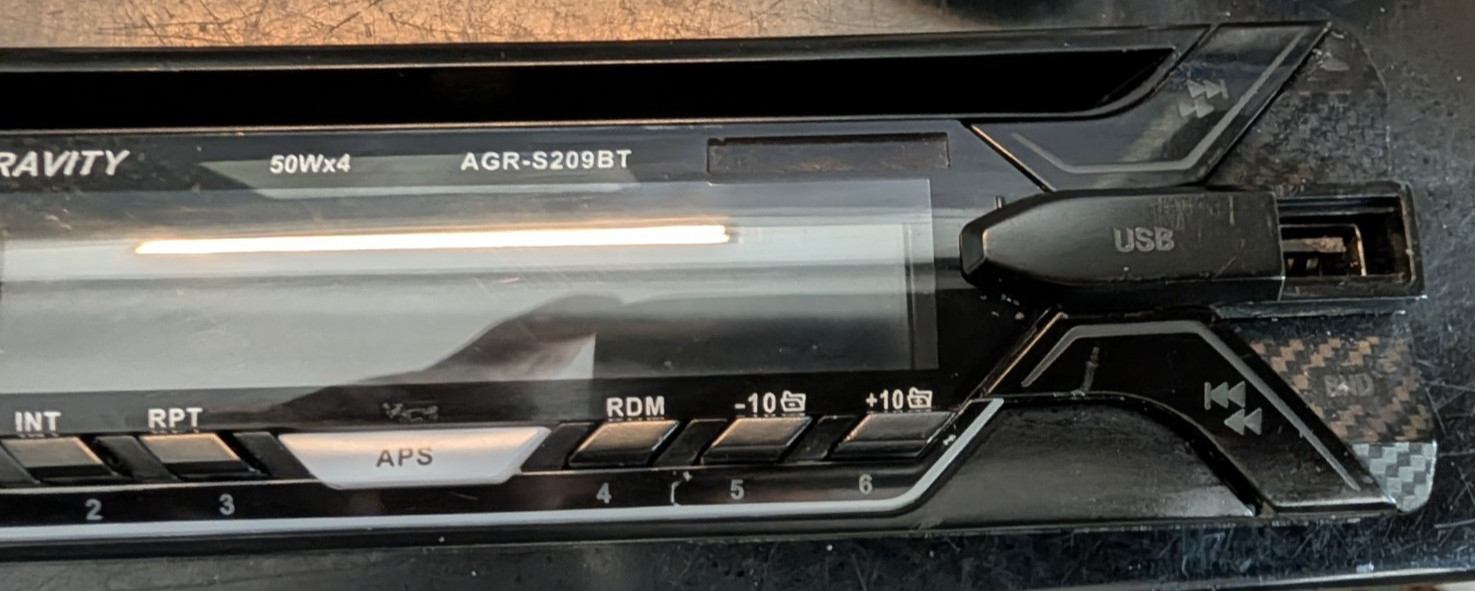 Gravity 200 Watts AGR-209BT CD / MP3 Car Audio Receiver FACEPLATE ONLY