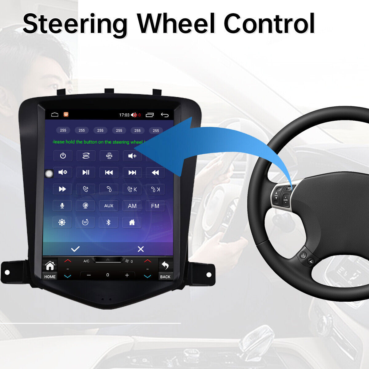 For Chevy Cruze 2011-2015 Car Apple Carplay Android 13 Radio GPS Stereo w/Cam