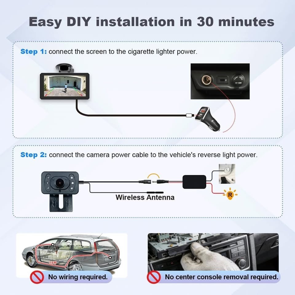 6.1″ Portable Car Screen Wireless CarPlay Android Auto 1080P Backup Camera