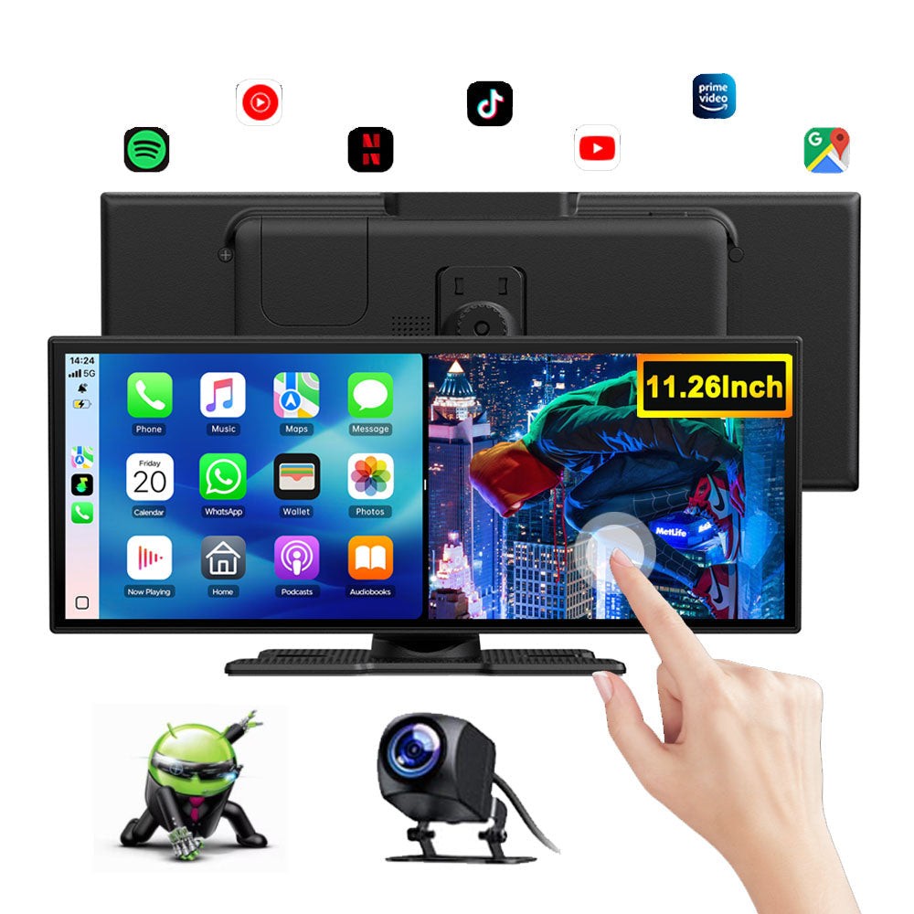 11.26″ Portable Car Stereo Radio w/ Net-flix YouTube,Wireless AI Box TouchScreen