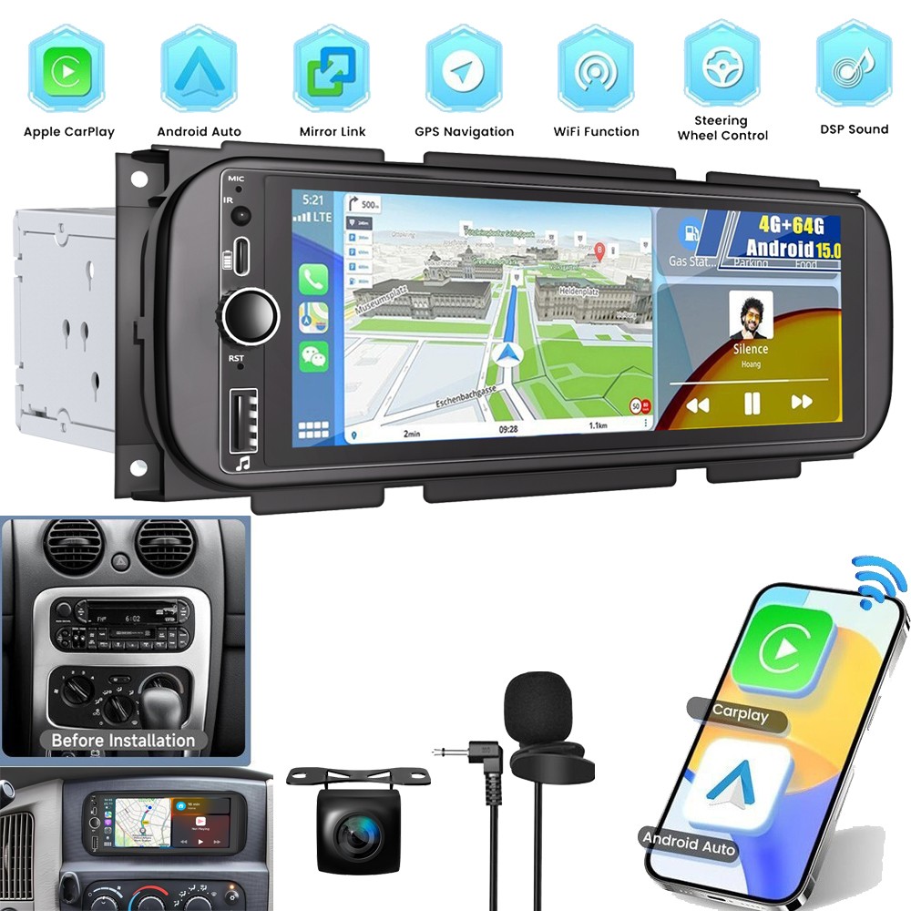 Android CarPlay For 2002-2005 Dodge Ram 1500 2500 3500 Car Stereo Radio GPS