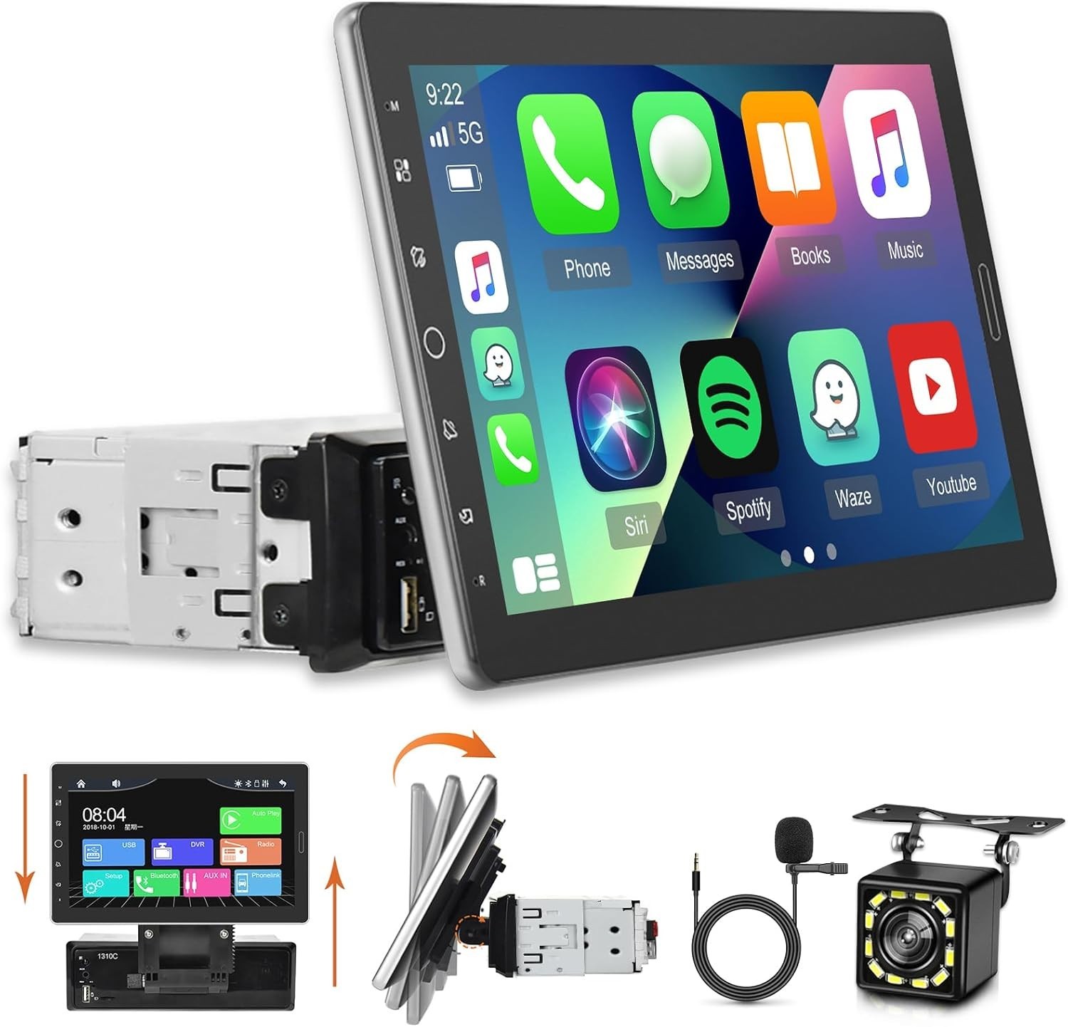 10.1 Inch Single Din Car Stereo – Bluetooth, EQ Audio, GPS & Steering Control