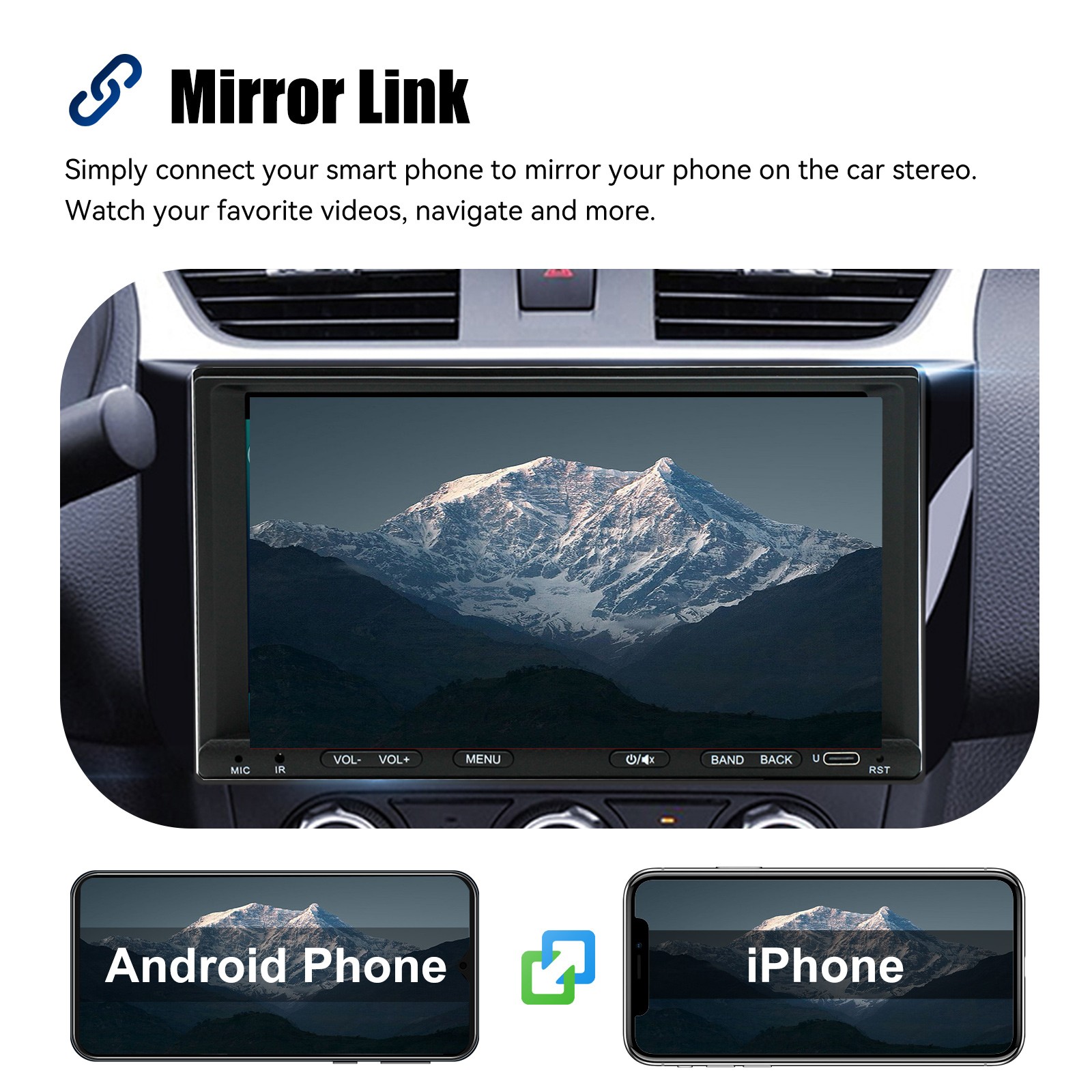 7″ Android 15 Double 2Din Car Stereo CarPlay Auto Radio GPS Navi WiFi BT 4+64GB
