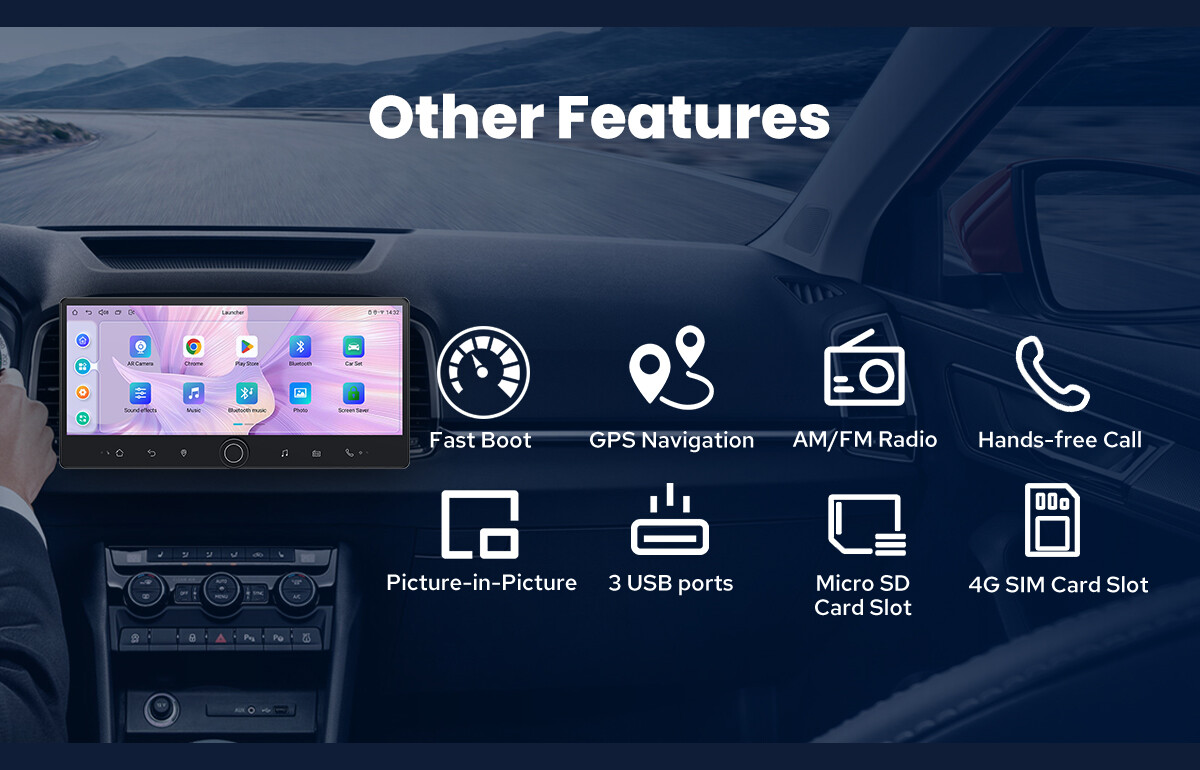 12.3 Inch Universal Single/Double Din Head Unit with HDMI Output Android 12 DSP