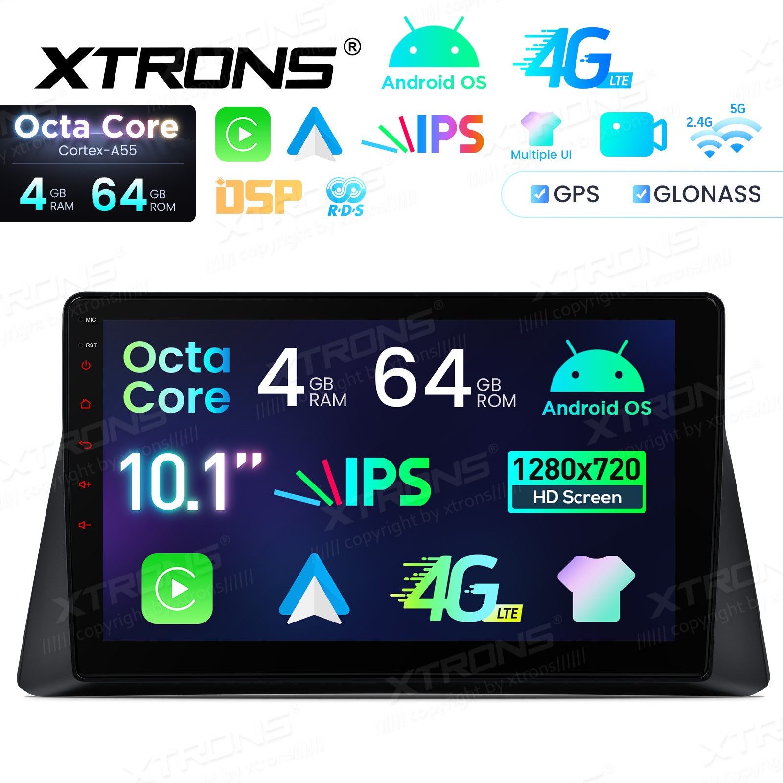 10.1″ IPS Car Radio Stereo CarPlay Android 14 GPS Navi 4G 64G for Honda Accord 8