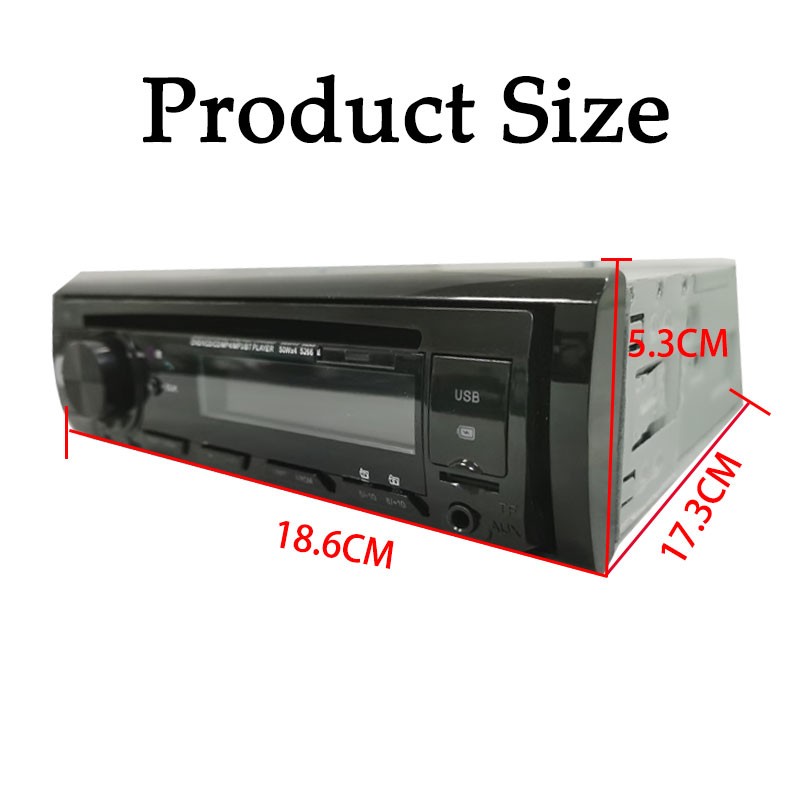 Single 1 DIN Car FM Radio Stereo USB AUX Bluetooth Unit CD DVD Player MP3 Player