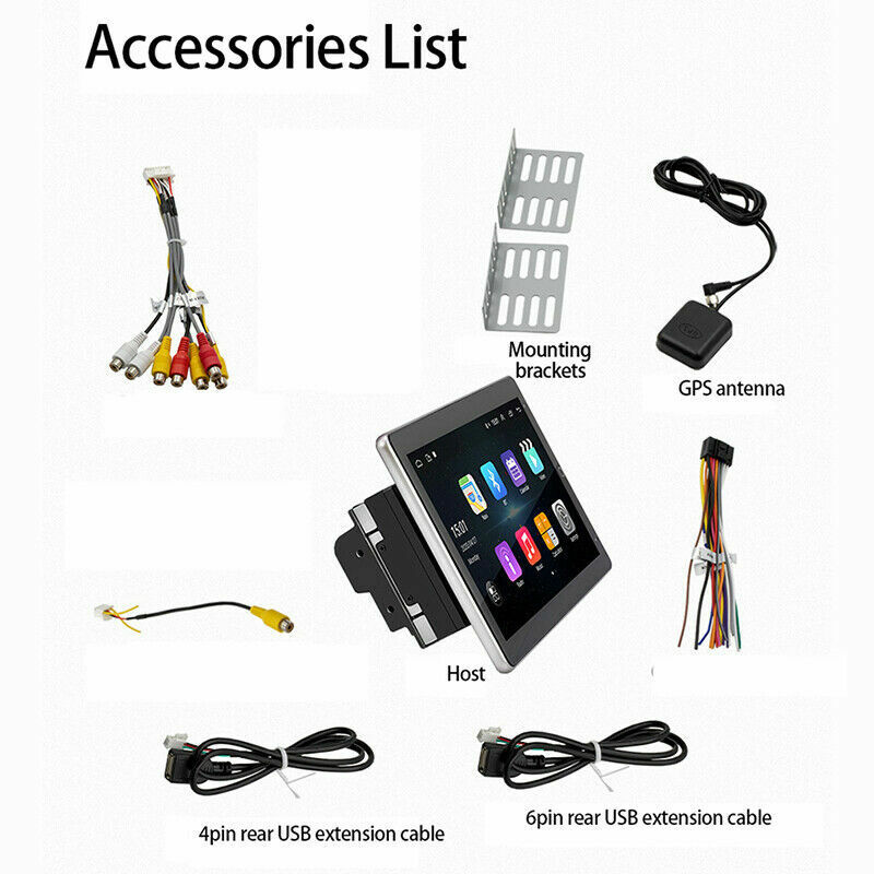 10.1” 2 DIN Rotatable Android 12.0 2+32GB Touch Quad Core Car Stereo Radio GPS