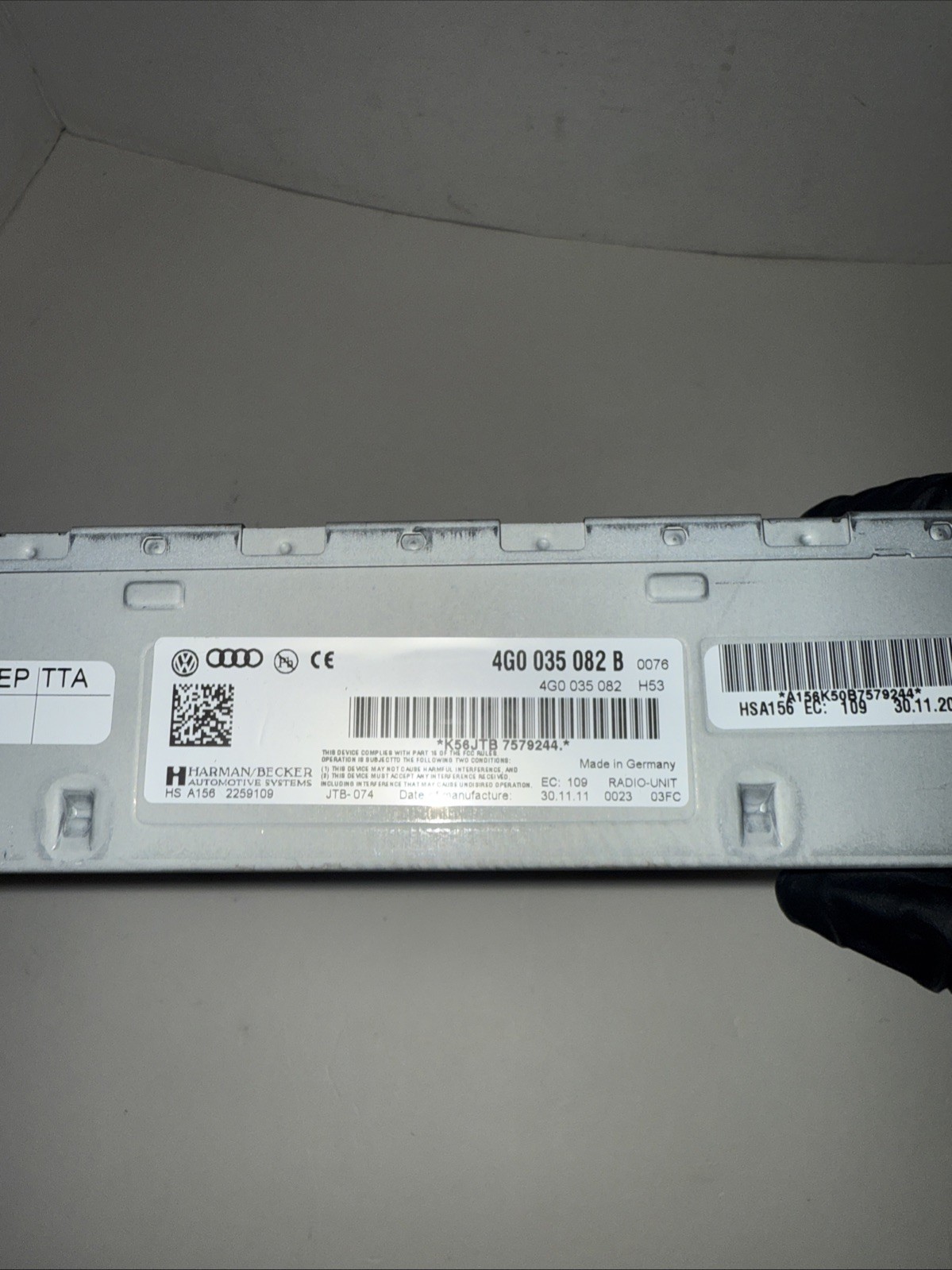 09-12 AUDI S4 A5 A4 S5 B8 SATELLITE RADIO RECEIVER MODULE 4G0035082B OEM