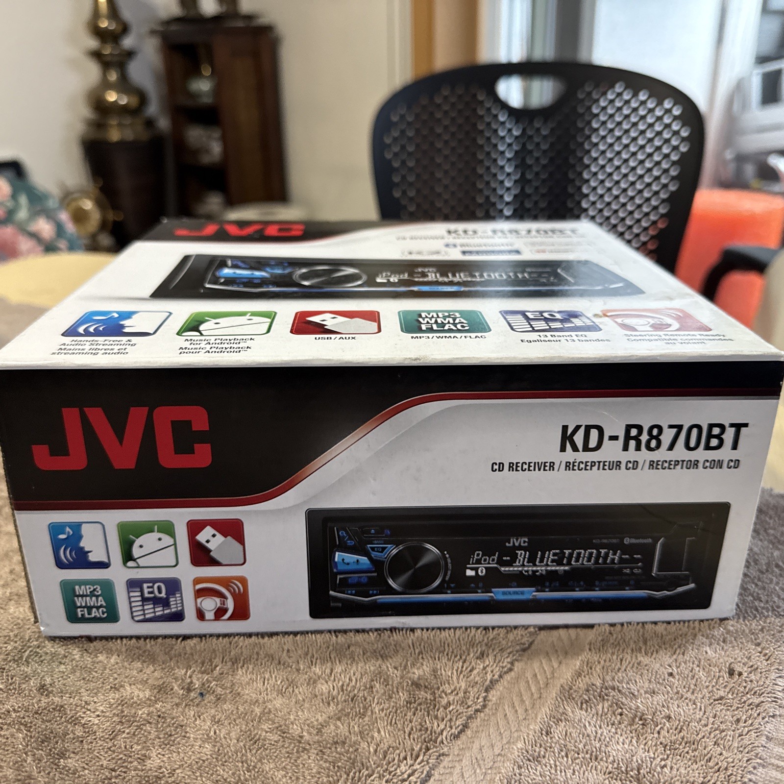 JVC KD-R870BT Car Stereo Receiver USB CD AM/FM Bluetooth – Brand New