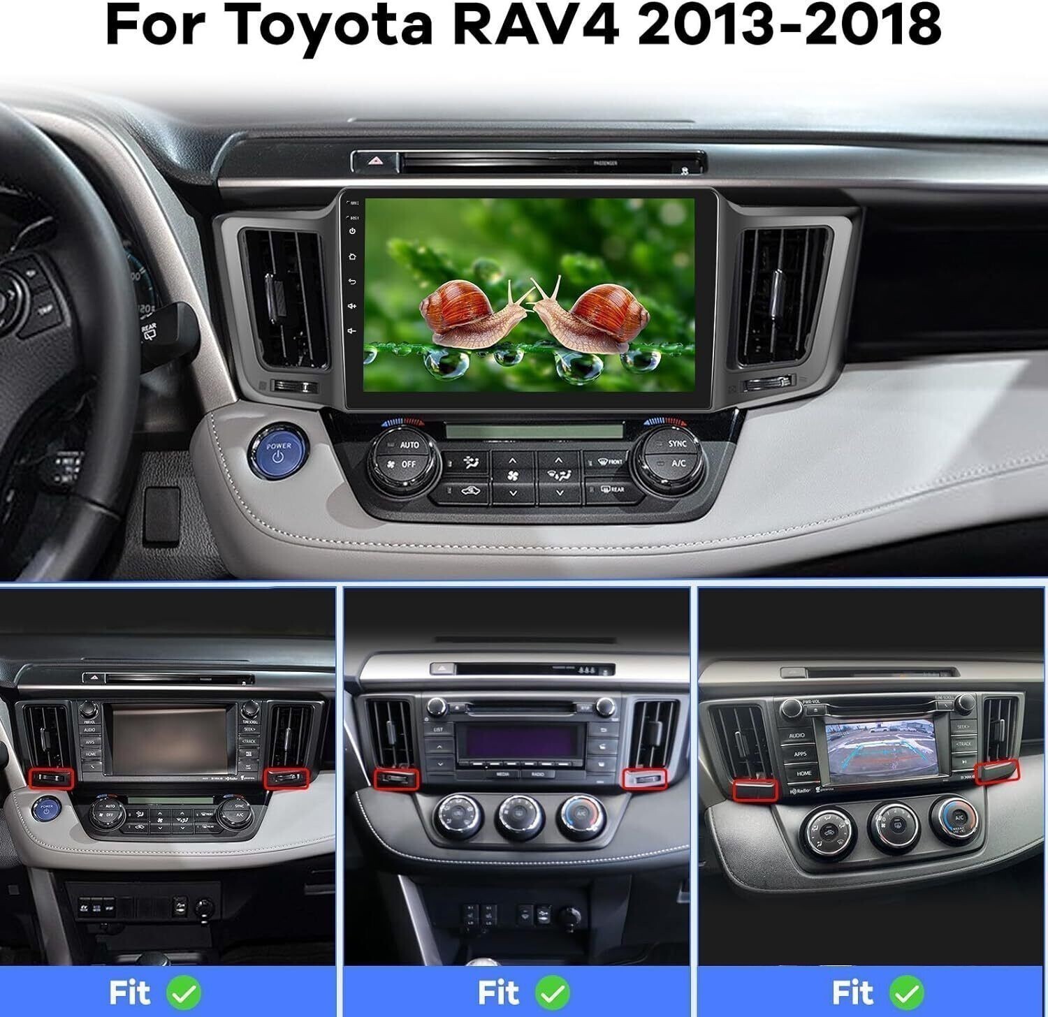 Car Radio Stereo Carplay For 2013-2018 Toyota RAV4 4+64G 10in Quad Core Player