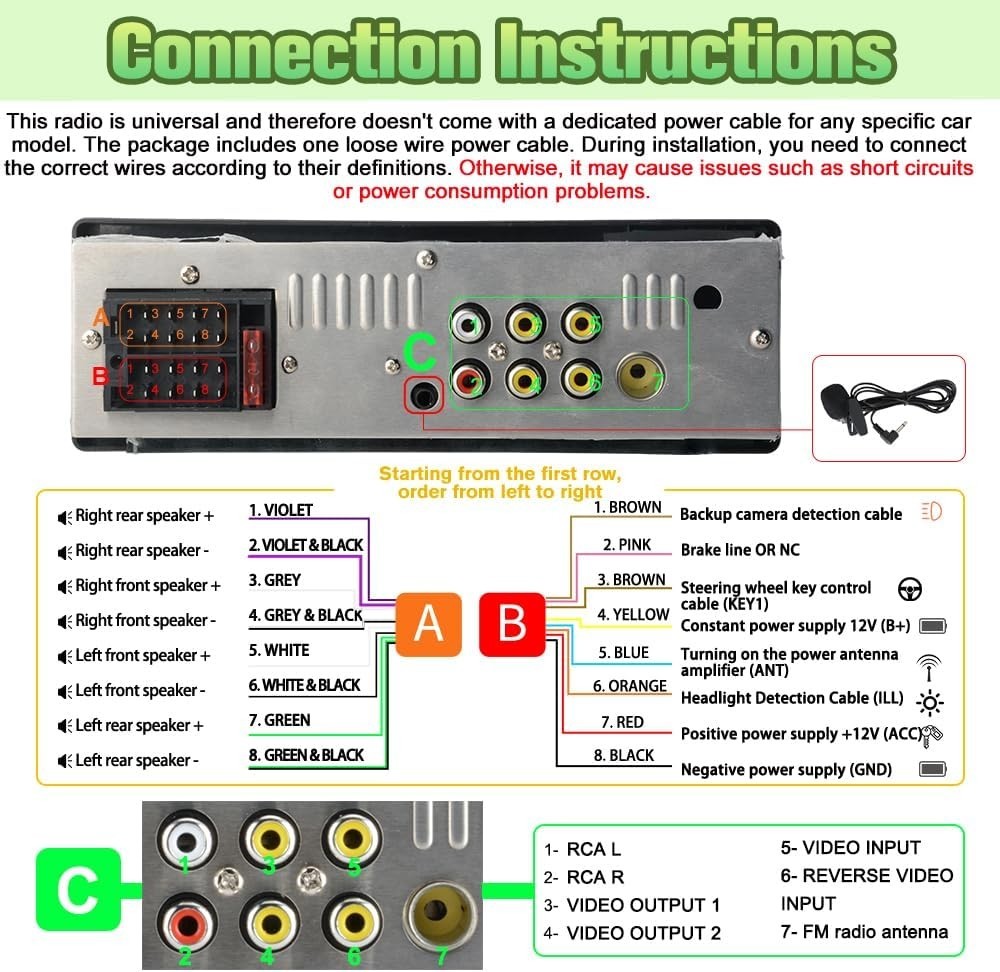 6.36″ Single Din Car Stereo with Wireless CarPlay & Android Auto, IPS Touchsc…