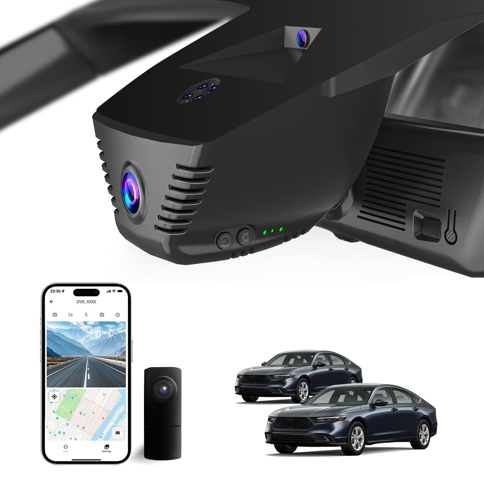 Front 4K & Rear 1080P Dash Cam for Honda Accord 2023 2024 2025 2026 Hybrid LX…