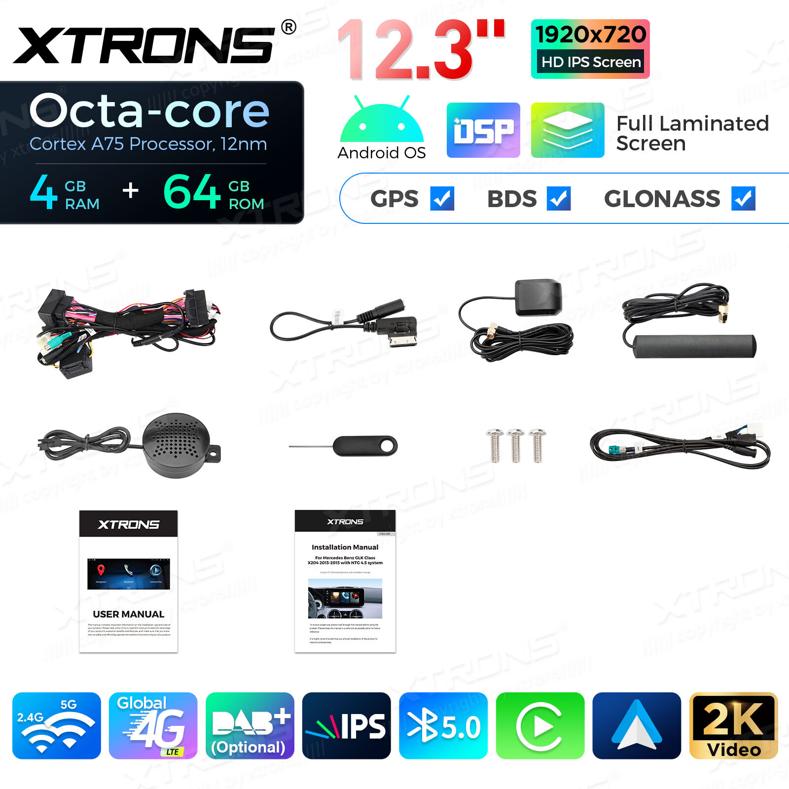 Android 13 Octa-Core 4+64GB Car Play Stereo GPS For Mercedes-Benz X204 2013-2015