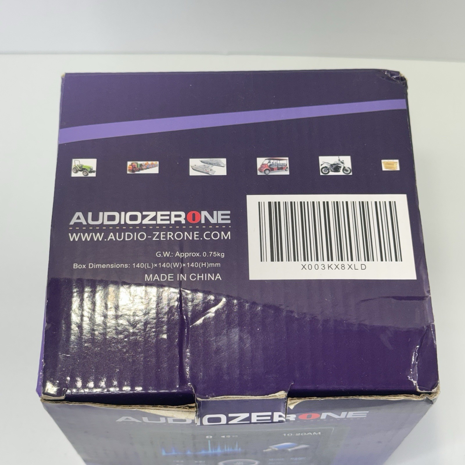 Audiozerone Marine Motorcycle Small Receiver Waterproof Bluetooth 4” Screen