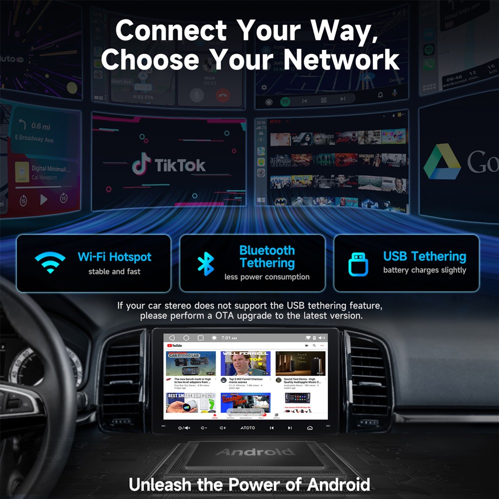 ATOTO F7 XE 7in Double 2DIN Car Stereo with Wireless CarPlay & Android Auto