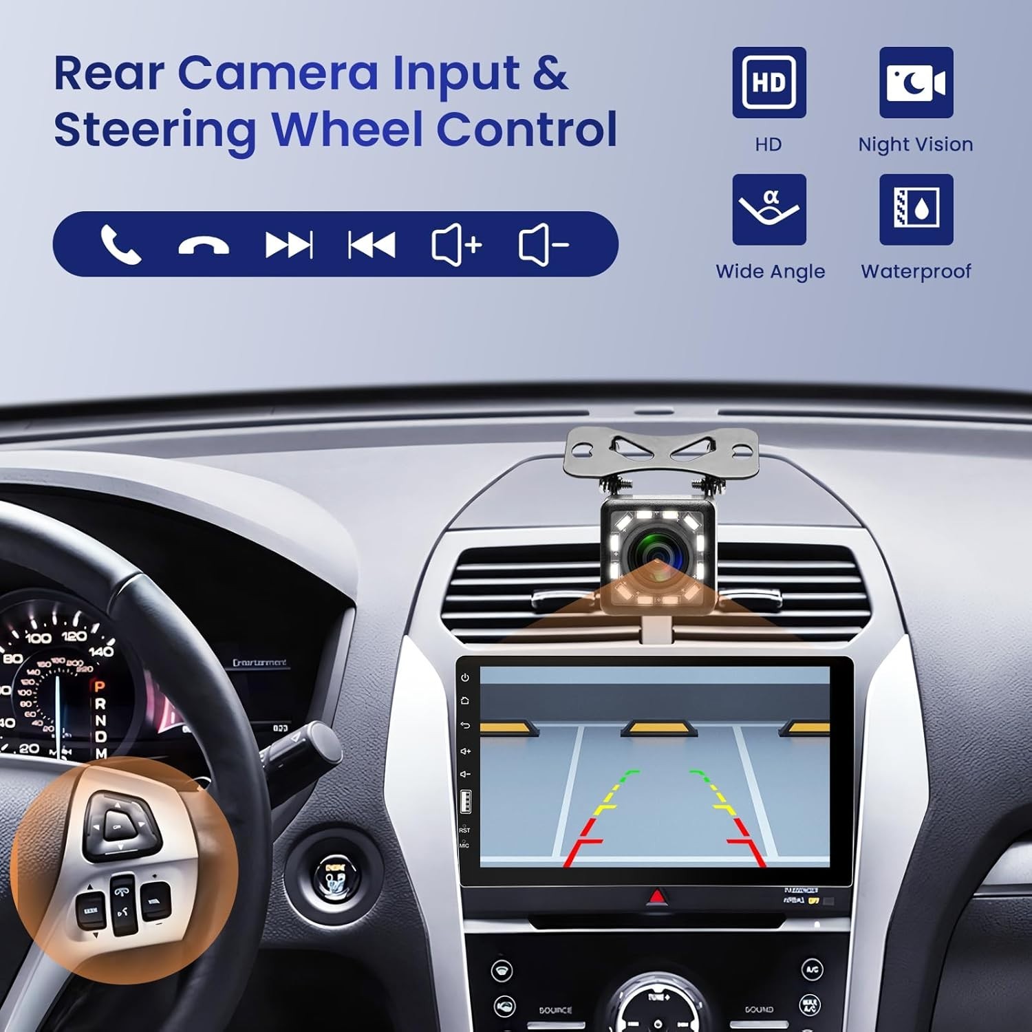 Single Din CarPlay & Android Auto Car Radio, 9-Inch Touch Screen Car Stereo w…