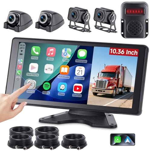 RV Camera System with Carplay & Android Auto, 10.36″ Touch Screen 10.36in