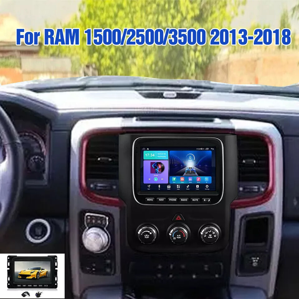 7″ HD Car Radio GPS Navigation Android 2+32GB For 13-18 Dodge Ram 1500 2500 3500