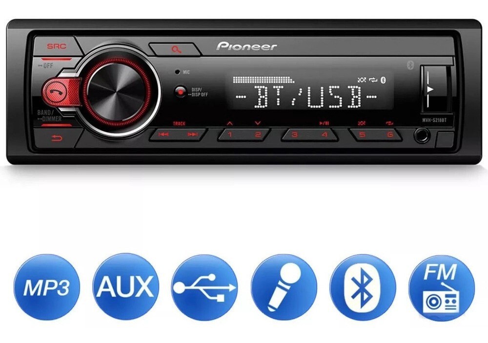 Pioneer MVH S218BT Car Audio MP3 Player With USB And Bluetooth