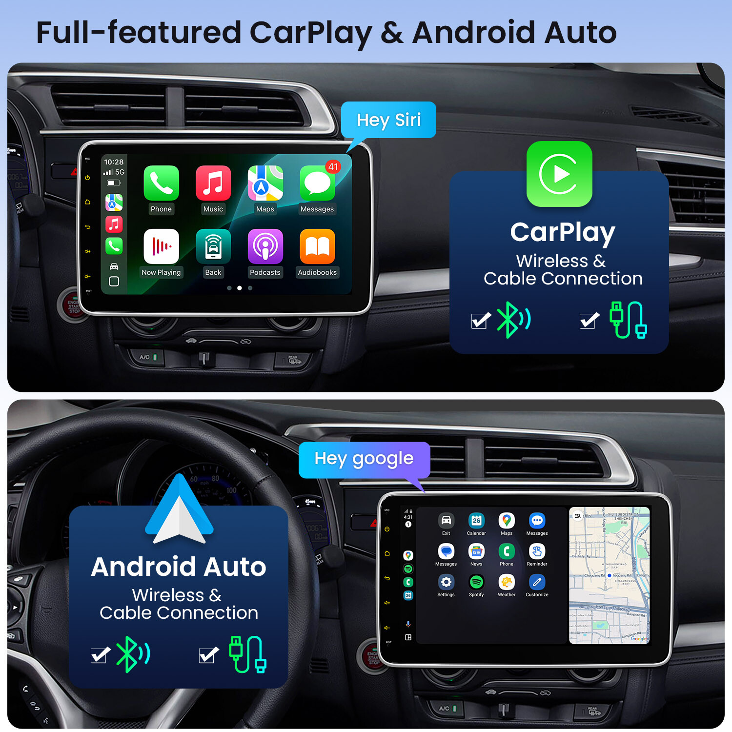 10.1″ Android 12 8-Core 4+64GB Car Stereo GPS DVD Radio Navi 4G LTE WiFi DSP IPS