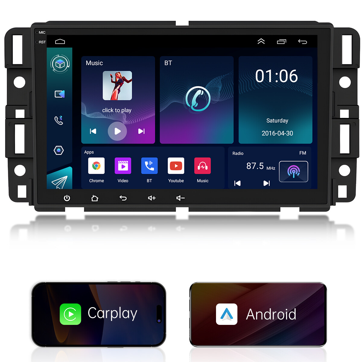 For Chevrolet GMC Buick Apple Carplay Car Radio Stereo GPS Navi Back up Camera