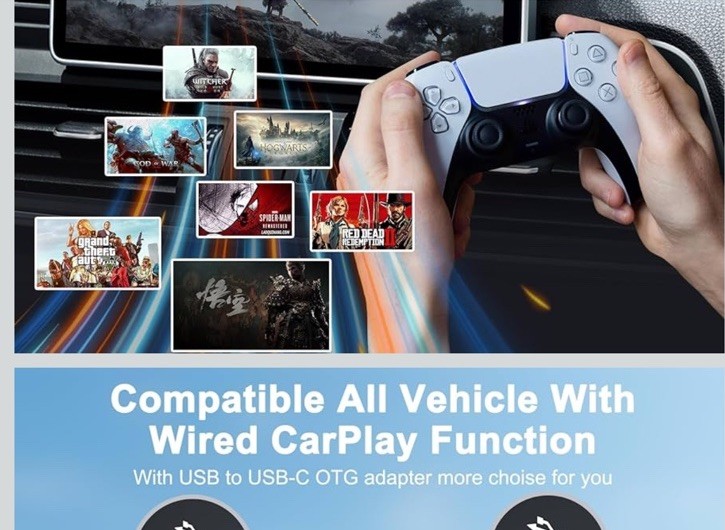 Wireless CarPlay Adapter for Apple,Plug and Play CarPlay Wireless