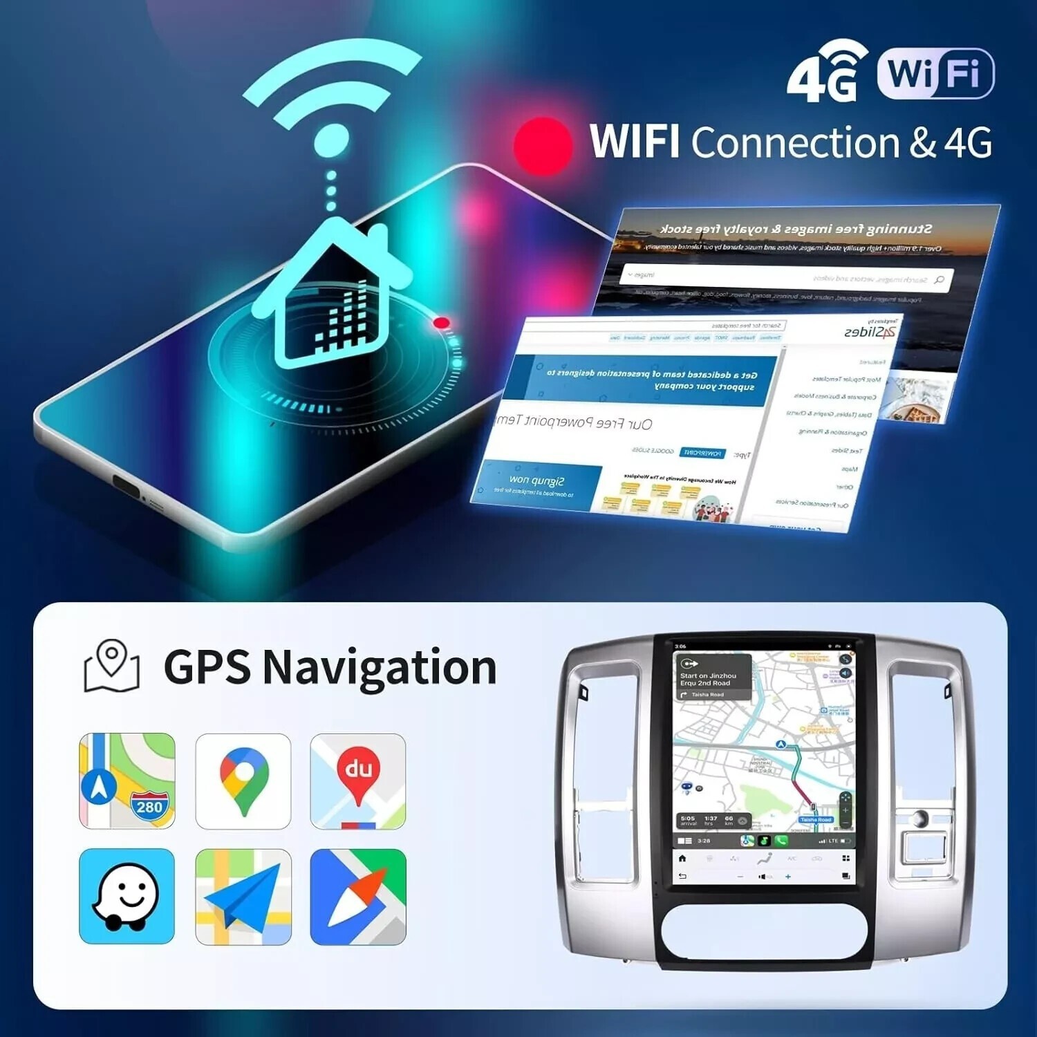 128G For 2009-2012 Dodge RAM Android 13 Car Stereo Radio Carplay GPS Navigation