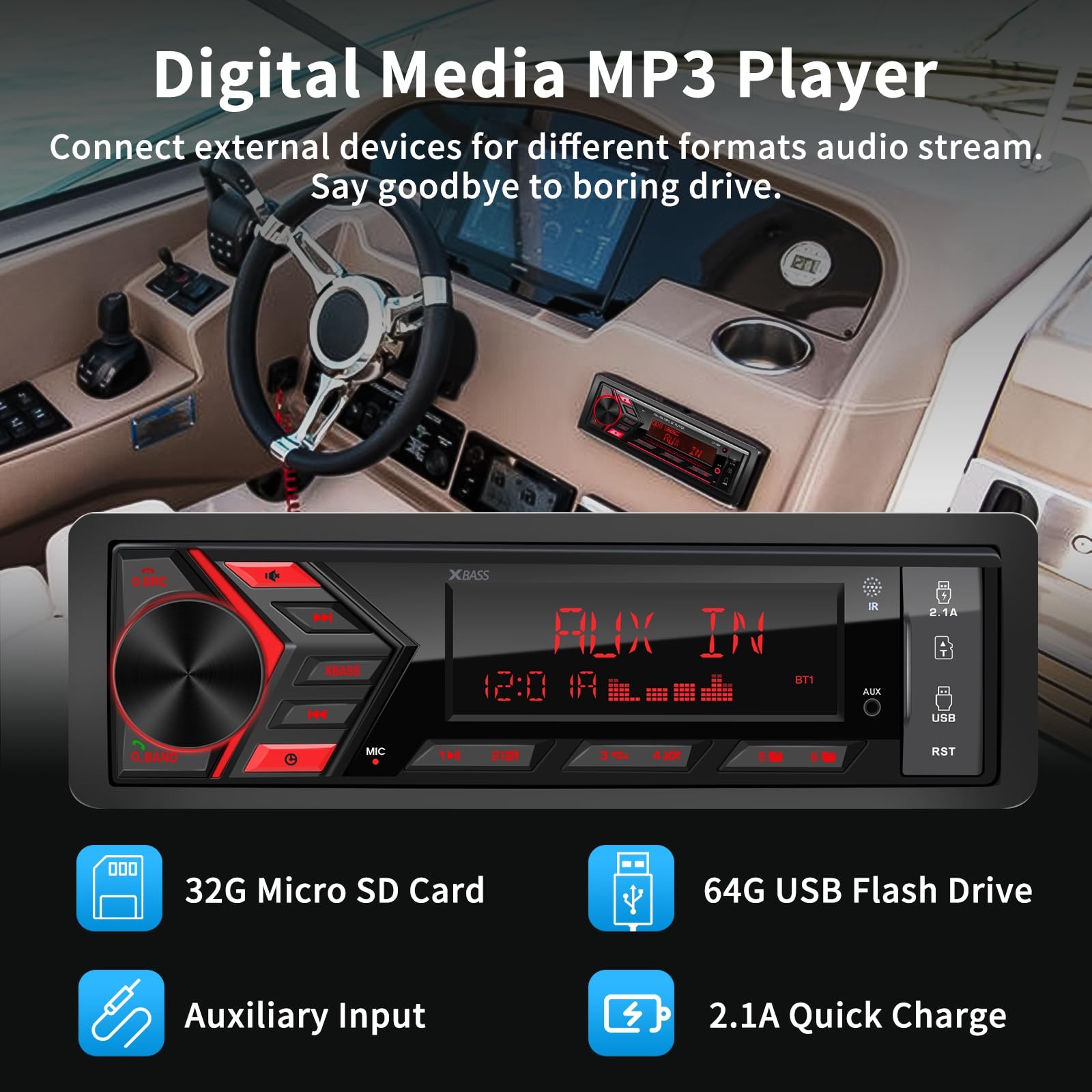 Boss Estereo De Pantalla Para Coche Carro Auto Multimedia Car Stereo LCD Bluetoo