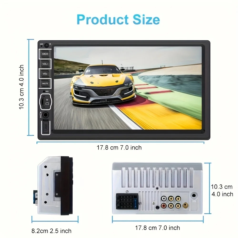 HD Car Stereo with FM, MP5 Player,USB/SD/AUX Input,Built-in DVR,Mirror Link,SWC