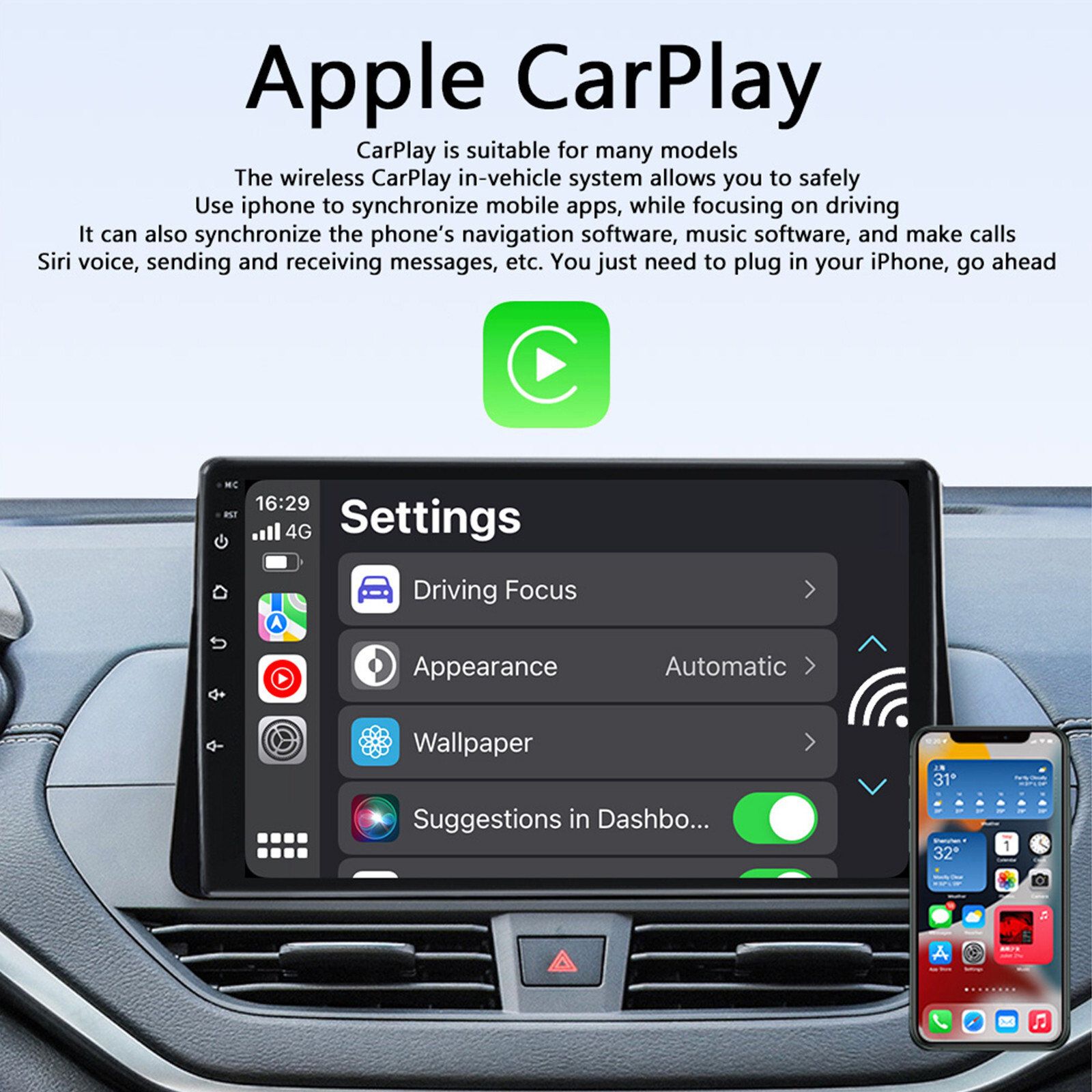 Wireless CarPlay Adapter for iPhone, Dual-core 5G Chip (Upgraded), Auto-connect