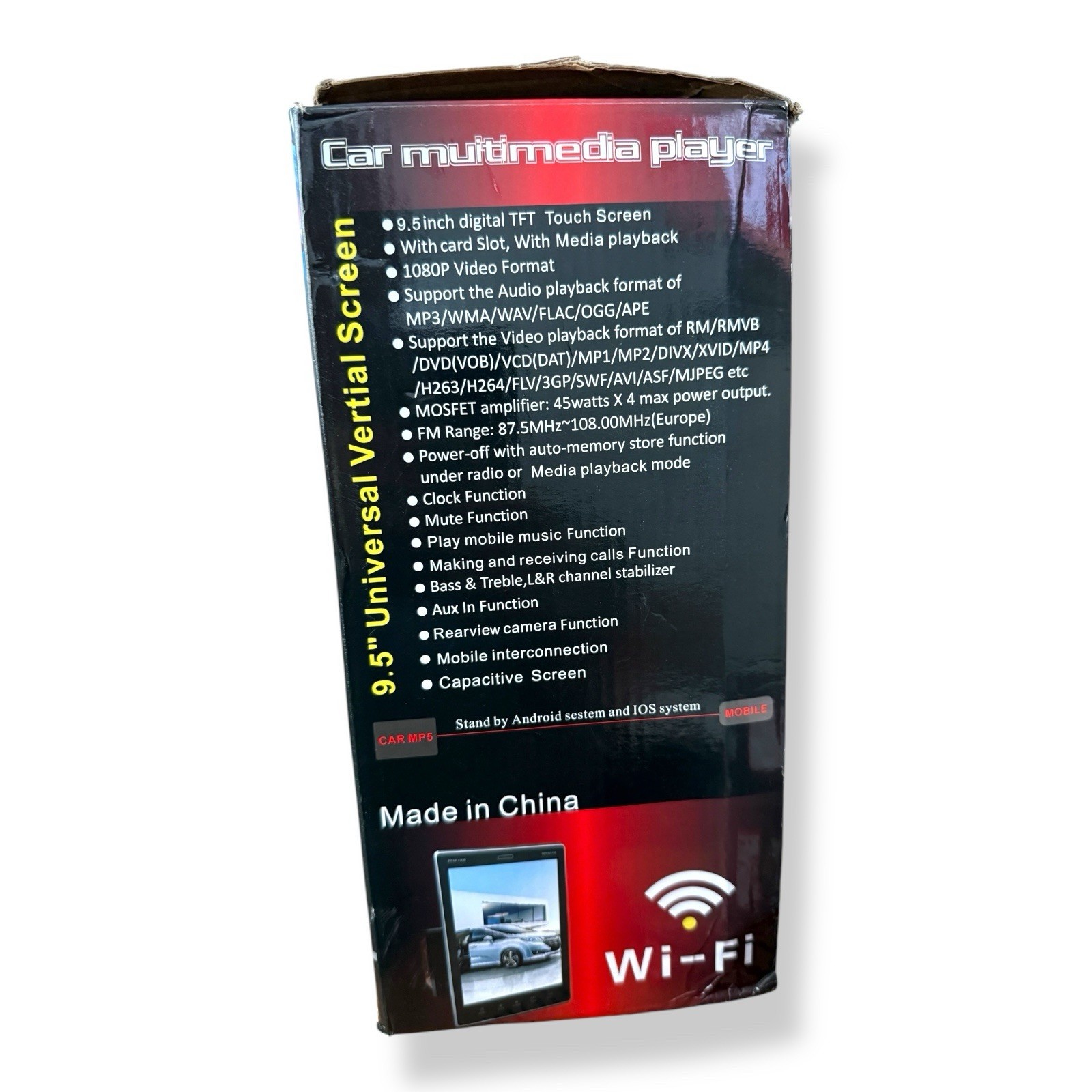 Car Multimedia Player 9.5 Vertical Screen Universal Model 9520A